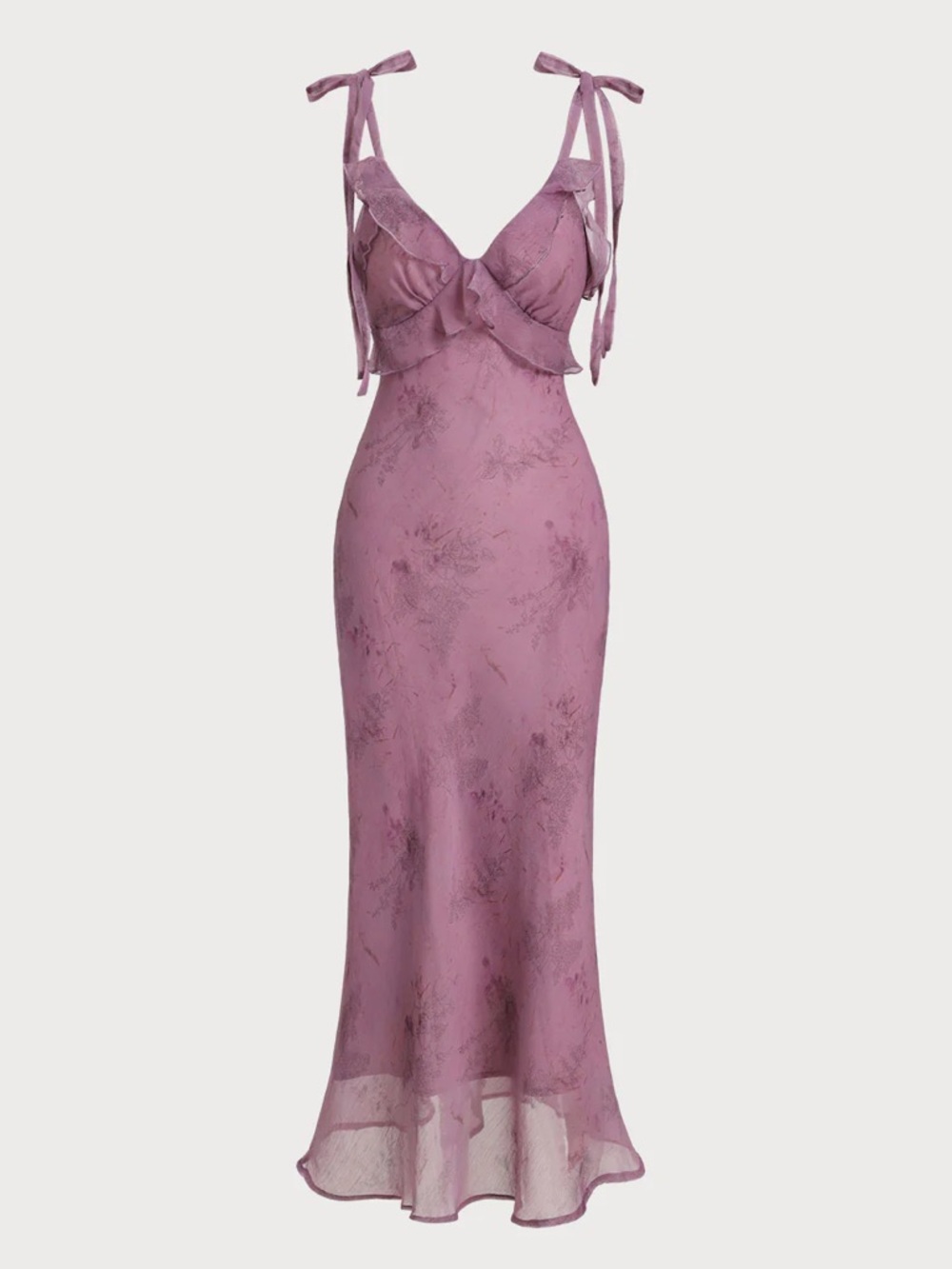 Floral Ruffle Slip Midi Dress